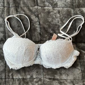 Candies White Padded Lace Bra 32B NWOT